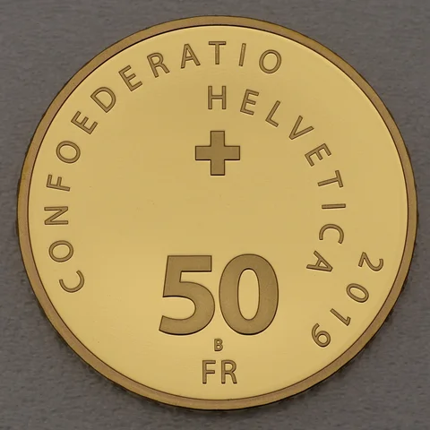 Goldmünze 50 Franken Schweiz 2019 - Lokomotive Krokodil