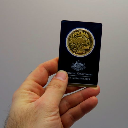 Blisterverpackung der RAM Kangaroo Goldmünzen