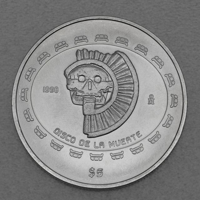 Silbermünze 1oz Mexiko Präkolumbische Kulturen - Teotihuacan Totenscheibe 1998