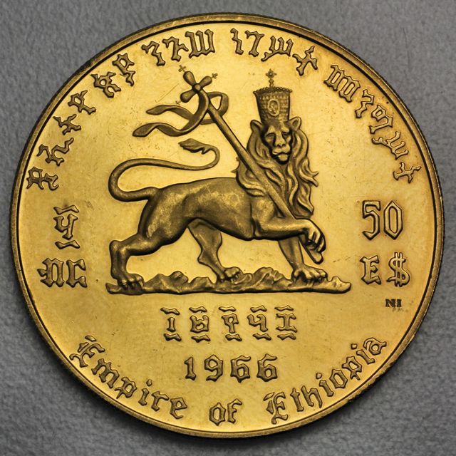 50 Dollar Goldmünze Äthiopien 1966