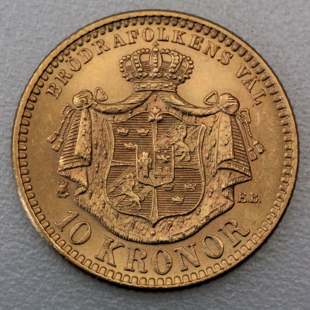 10 Kronor Goldmünze Schweden Oscar II 1901