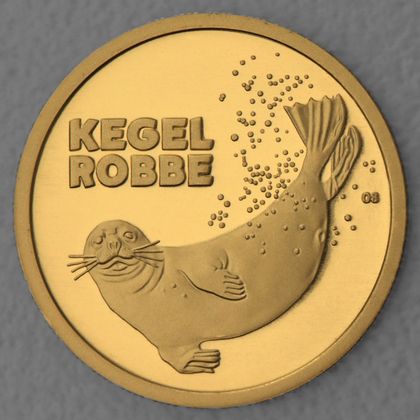 20 Euro Goldmünze "Kegelrobbe" 2022 der Serie "Rückkehr der Wildtiere"