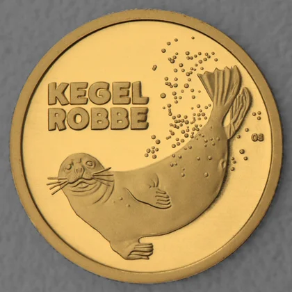 20 Euro Goldmünze "Kegelrobbe" 2022 der Serie "Rückkehr der Wildtiere"