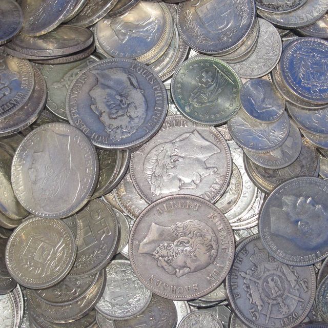 Gemischte alte Silbermünzen