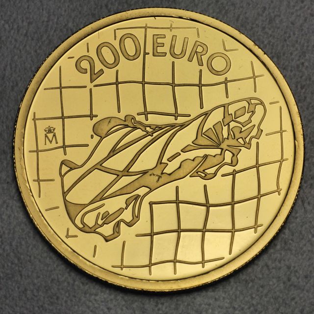 200 Euro Goldmünze Spanien 2002 Fussball WM Korea-Japan