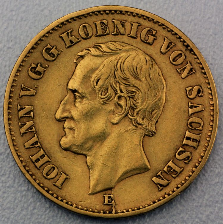 20 Reichsmark Goldmünze Johann - Sachsen -