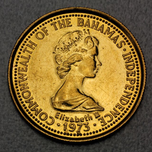 100 Dollars Goldmünze der Bahamas 1975 aus 5,46g 22K Gold