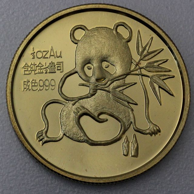 1/2oz Goldmedaille China Panda zur Munich International Coin Fair 1992