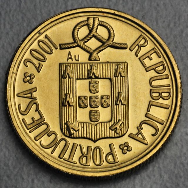 1 Escudo Goldmünze Portugal 2001