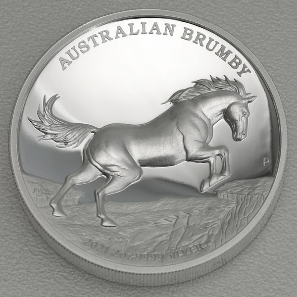 Silbermünze 2oz Australian Brumby 2021 PP High Relief