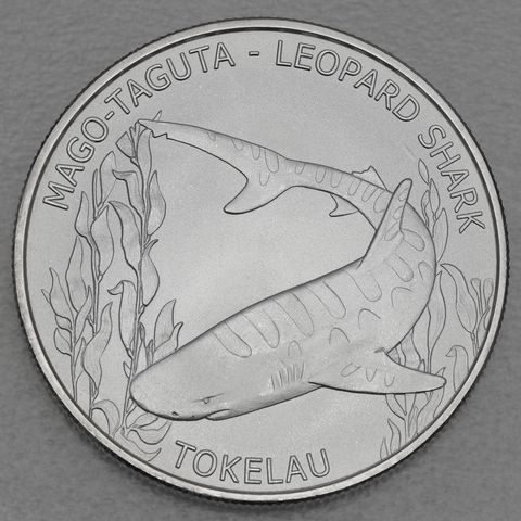 Silbermünze 1oz Territory of Tokelau 2018 - Mago Taguta / Leopard Shark (Leopardenhai)