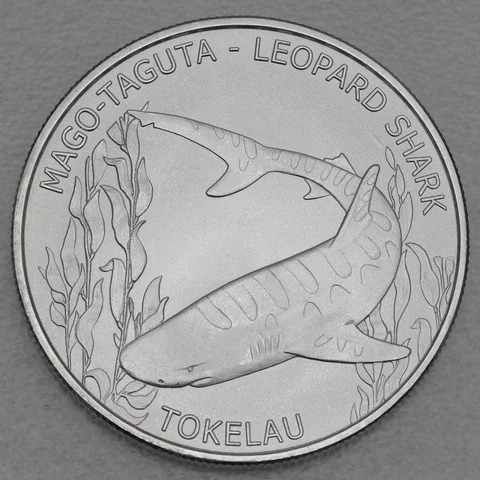 Silbermünze 1oz Territory of Tokelau 2018 - Mago Taguta / Leopard Shark (Leopardenhai)