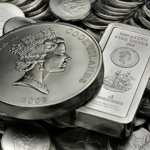 Cook Islands 1kg Münzbarren und 1kg Silbermünze auf 1oz Silbermünzen