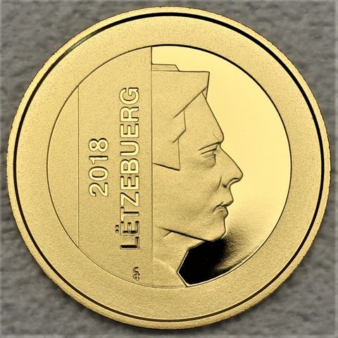 2,8 Euro Goldmünze Luxemburg 2018 20jähriges Jubliäum Zentralbank Luxemburg