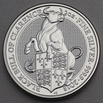 Silbermünze 2oz Queen's Beasts 2018 - Black Bull of Clarence