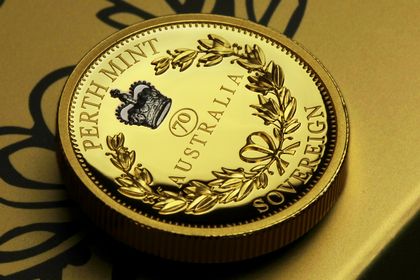Sovereign Goldmünze in der Ausführung Piedfort
