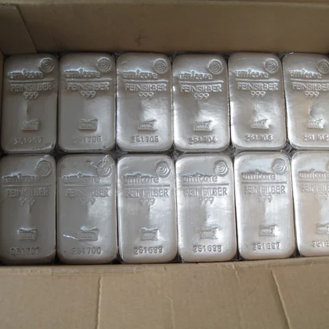 Angekaufte 1kg Silberbarren niederländischer Produktion eines belgischen Herstellers