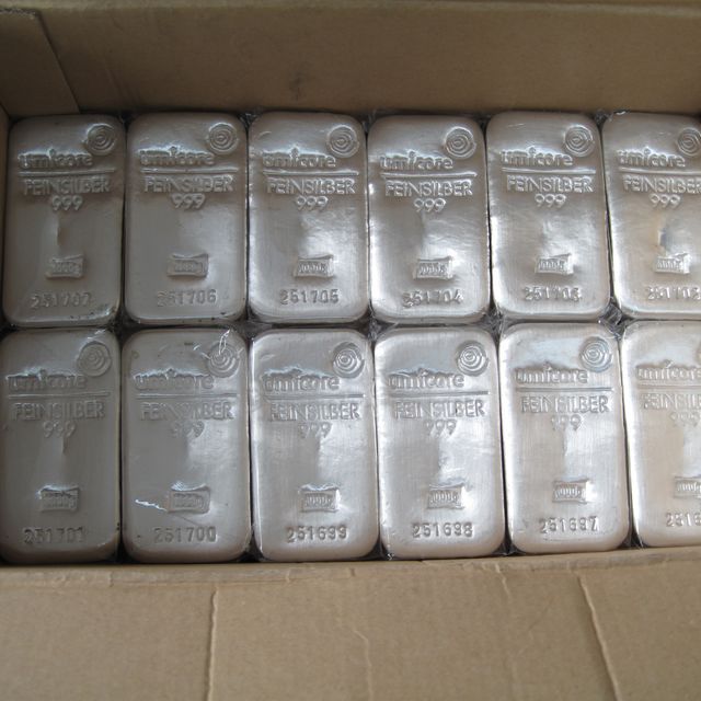 Angekaufte 1kg Silberbarren Niederländischer Produktion eines Belgischen Herstellers