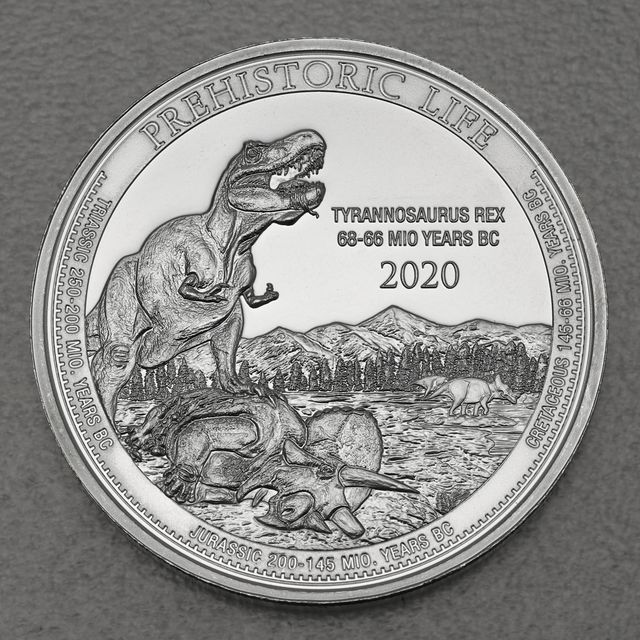 Silbermünze 1oz Congo Prehistoric Life - 2020 Tyrannosaurus Rex
