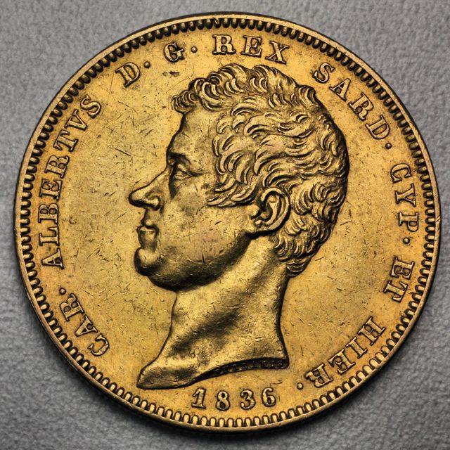 100 Lire Goldmünze Italien Karl Albert