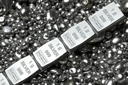 CombiBar® Silberbarren auf Silbergranulat