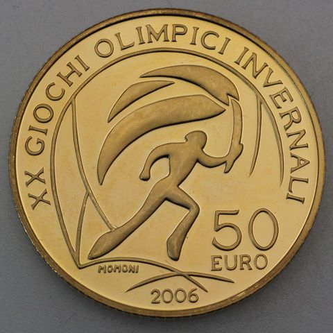 50 Euro Goldmünze Italien 2006 Olympische Flamme