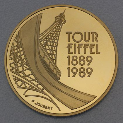Goldmünze 5 Francs 1989 - 100 Jahre Tour Eiffel