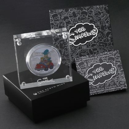 1oz Silbermünze, Krusty Lu Studios, koloriert 