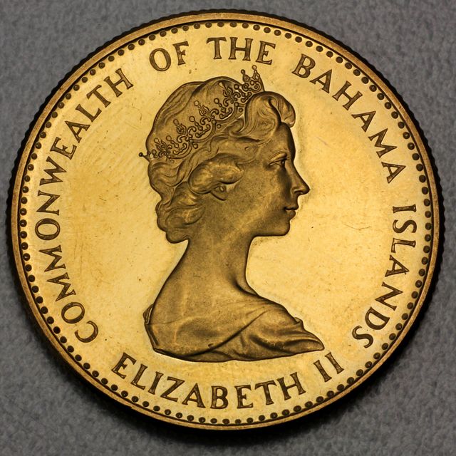 50 Dollars Goldmünze der Bahamas 1971 aus 19,971g 22K Gold