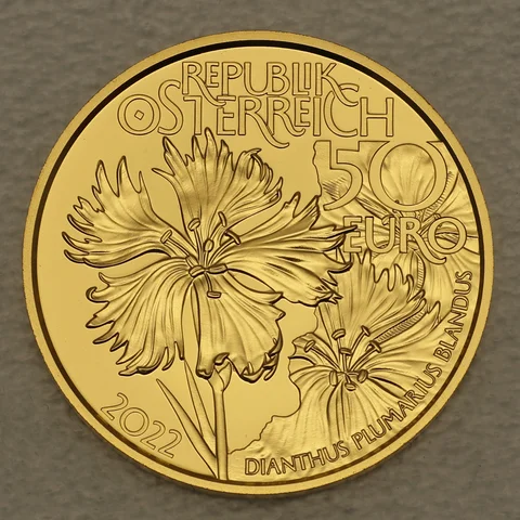 Goldmünze 50 Euro Österreich 2022 - Am wilden Wasser - Naturschatz Alpen
