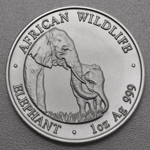 Silbermünze 1oz Sambia Elefant 2001