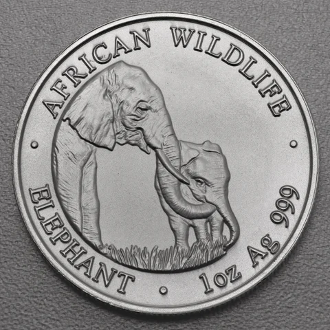 Silbermünze 1oz Sambia Elefant 2001