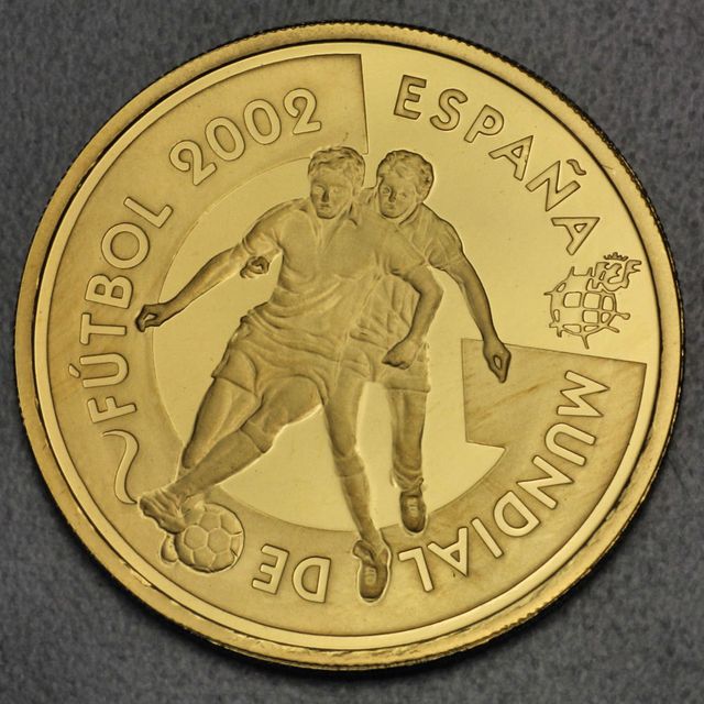 Goldmünze 200 Euro Spanien 2002 Fußball WM