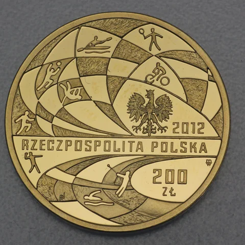 Goldmünze 200 Zloty Polen 2012 - Polnische Olympiamannschaft London