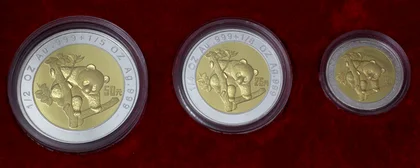 Bi-Colour Panda Münzen Silber-Gold 1997