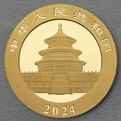 30g Goldmünze, China Panda, 2024