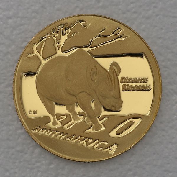 Goldmünze Südafrika Nature Serie Safari through Africa - 2010 Schwarzes Nashorn 1/10oz