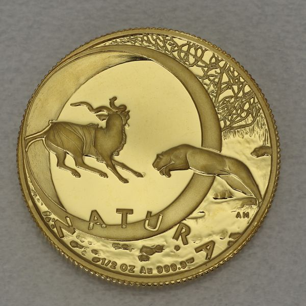Goldmünze Südafrika Natura Serie Monarchs of Africa 1999 1/2oz Kudu Antilope