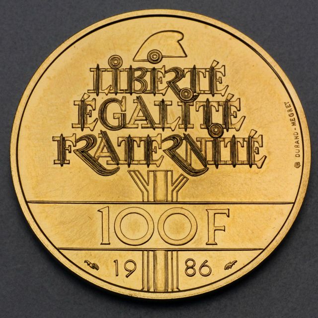 100 Francs Gedenkmünzen 1986