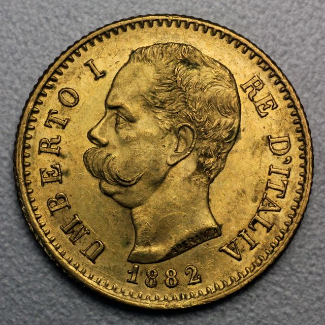 20 Lire Goldmünze Italien Umberto I