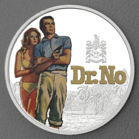Silbermünze 1oz James Bond 2022 DR. NO koloriert