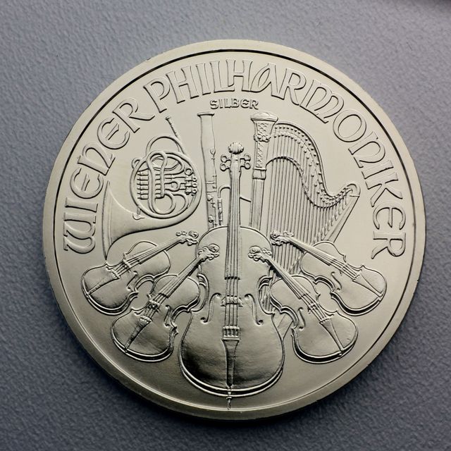 Silbermünze Wiener Philharmonika aus Österreich