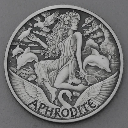 Silbermünze 1oz Tuvalu Gods of Olympus in Antikem Finish - 2022 Aphrodite