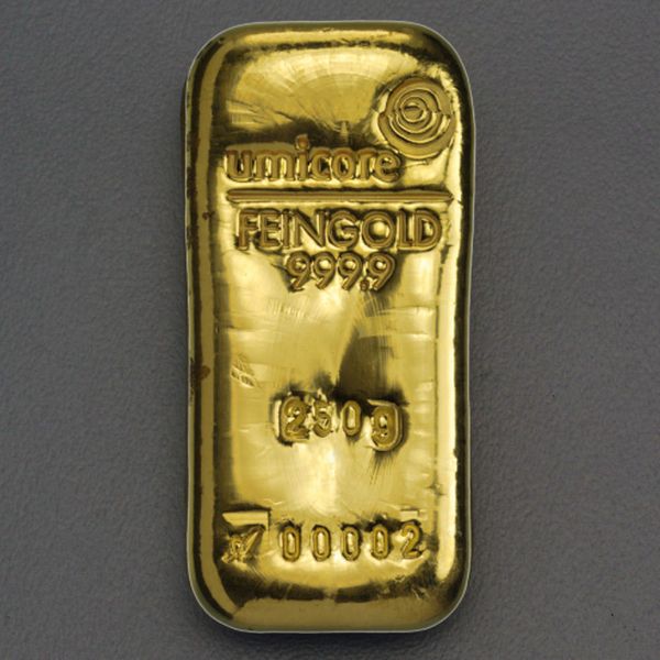 250g Umicore Goldbarren Masse Und Ankaufpreis Esg