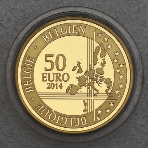 50 Euro Goldmünzen Belgien 2014 Adolphe Sax