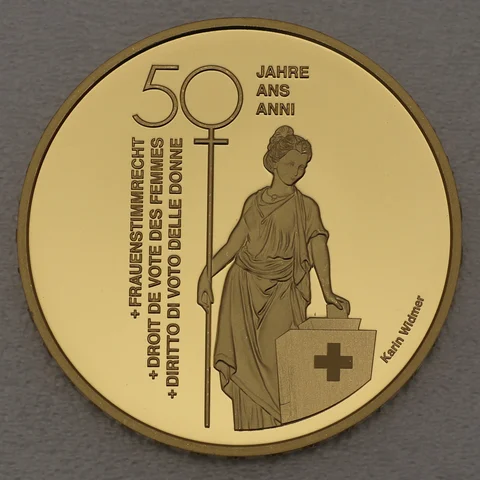 Goldmünze 50 Franken Schweiz 2021 - Frauenstimmrecht