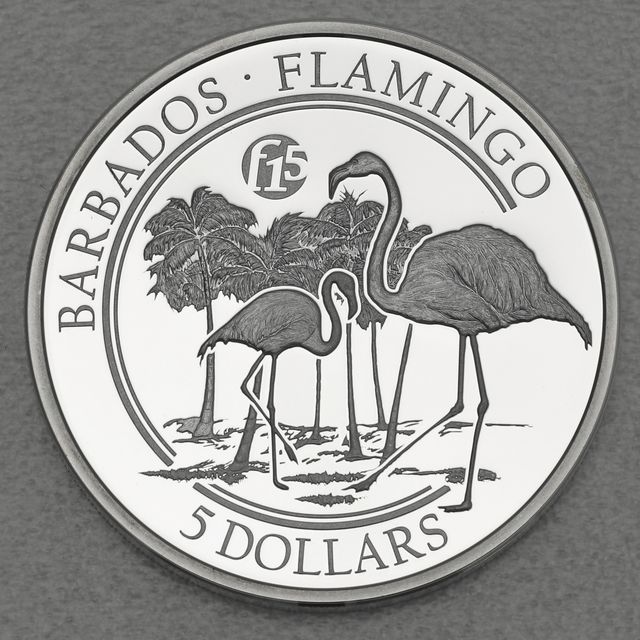 Silbermünze 1oz Barbados Flamingo 2018
