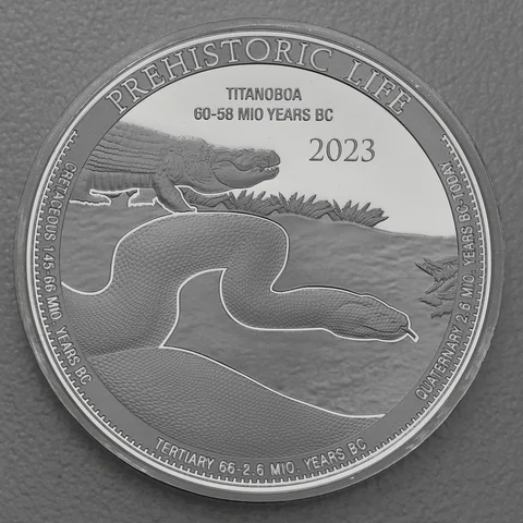 Silbermünze 1oz Congo Prehistoric Life - 2023 Titanboa