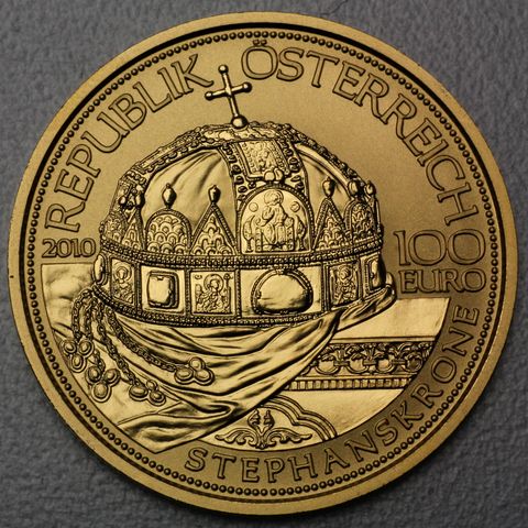 Goldmünze 100 Euro Österreich 2010 - Stephanskrone von Ungarn - Die Kronen der Habsburger
