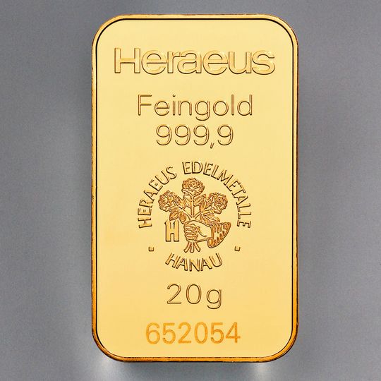 20g Goldbarren Heraeus